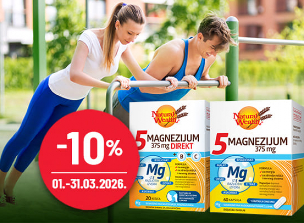 Natural Wealth 5 Magnezijum 375mg